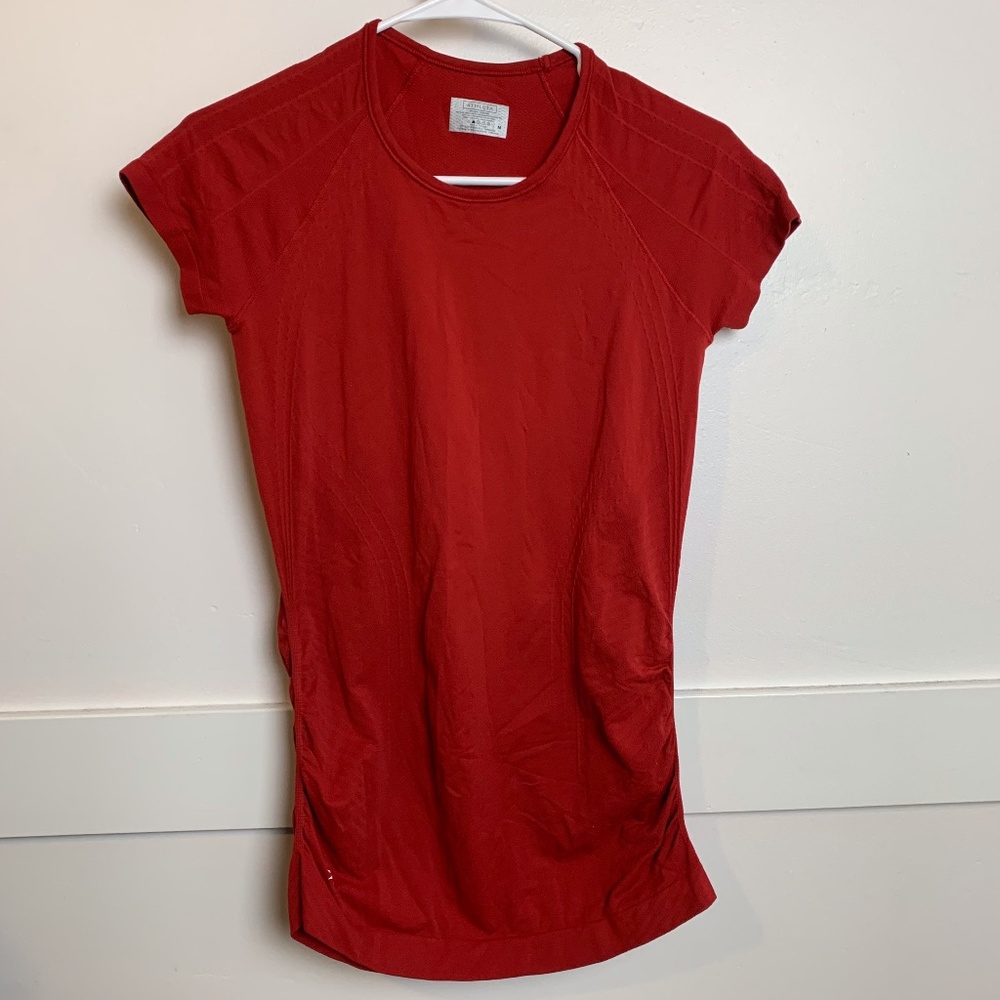 Athleta Red Speedlight Short Sleeve Shirt